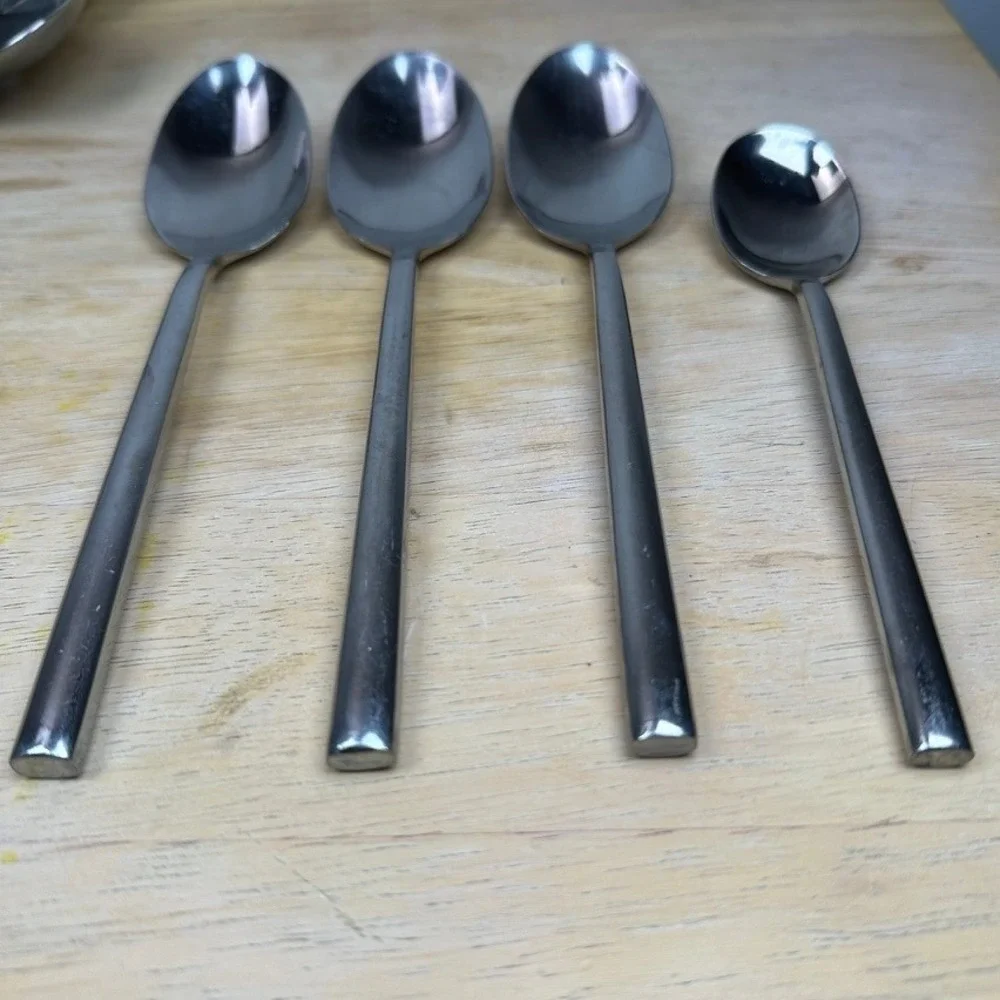 Oneida PORTER Flatware Spoons 4pc Silver Stainless Steel Replacement Mid-Century